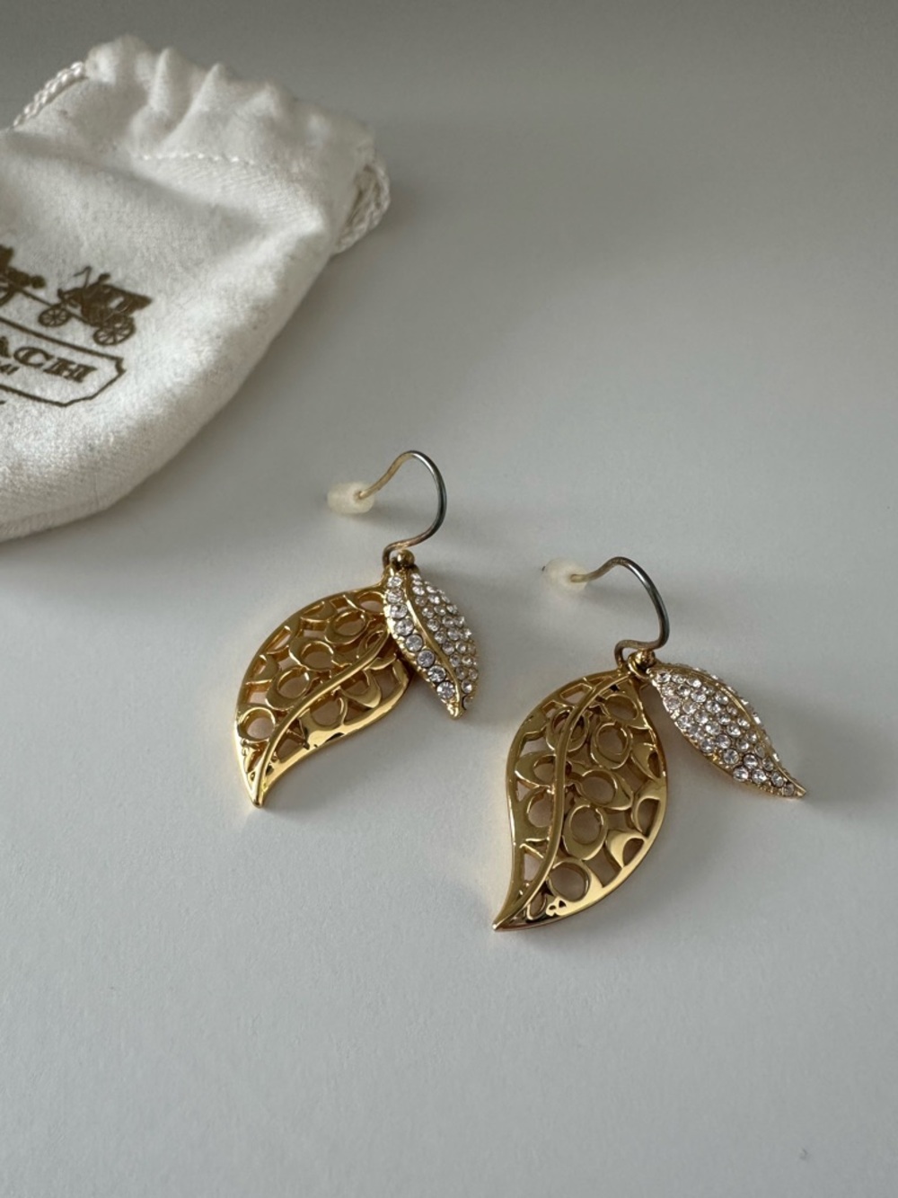 Coach Leaf Drop Earrings - Tony Duquette collaboration